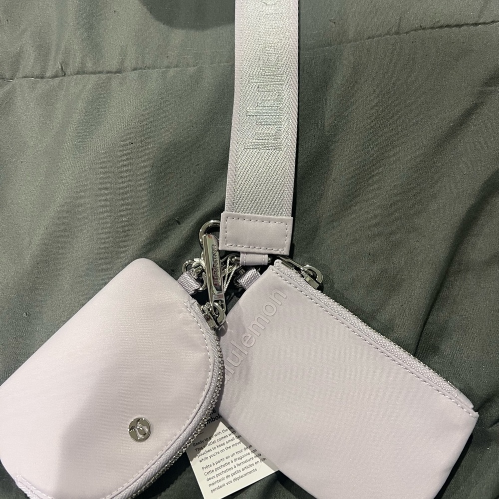 Lululemon dual pouch wristlet light purple new with tag